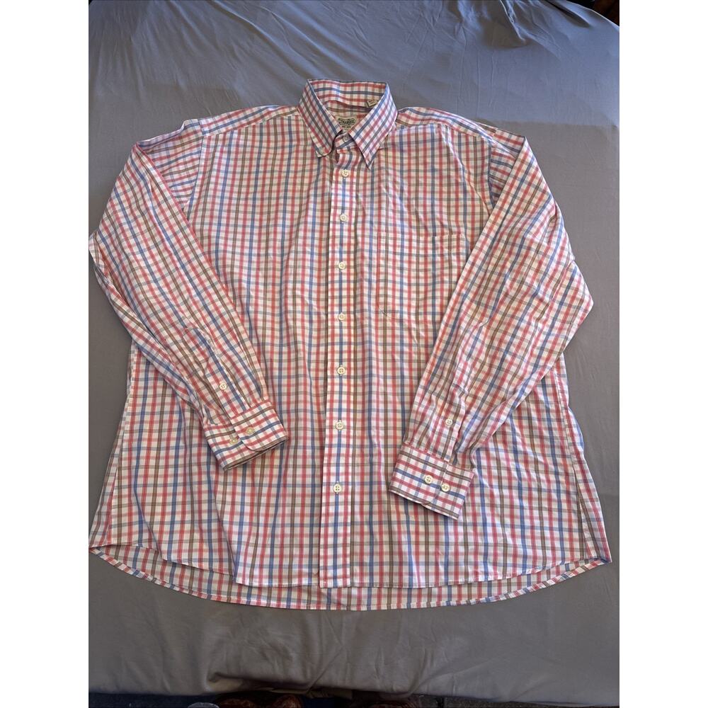 Gitman Bros Shirt Mens XL Blue Red Check Vintage Dress Business Corpcore